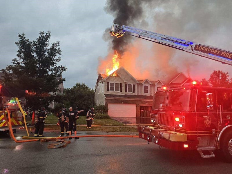 The Lockport Township Fire Protection District responded to house fire in the 16300 block of West. Caraway Court
in Lockport on Monday, Aug. 18, 2025.