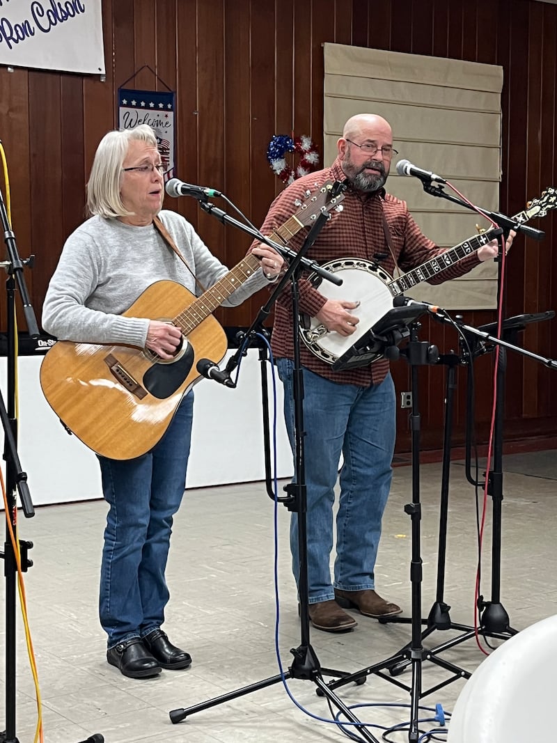 Talented bluegrass artists Jeff and Liz Wagner, known as Spare Change when performing as a duo, appeared at last month’s open mic.
