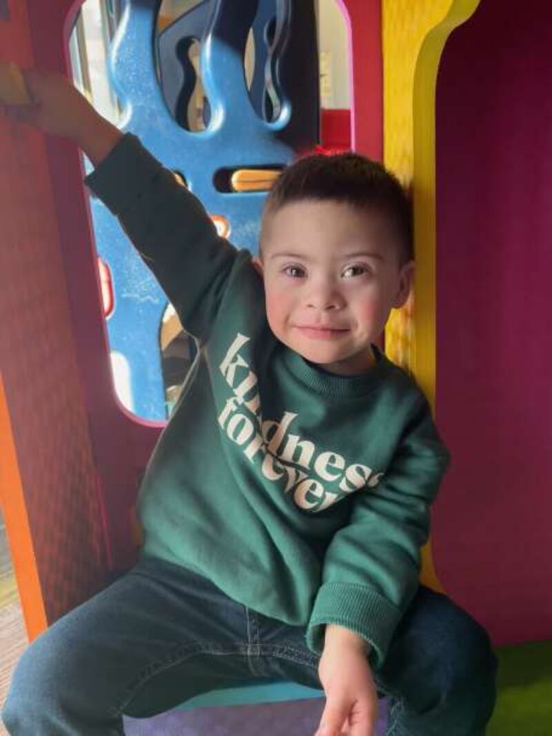 Isaiah Marrero, 3, of East Dundee will have his photograph shown Saturday, Sept. 6, 2025, in downtown Times Square in New York City as part of the annual National Down Syndrome Society video presentation.
