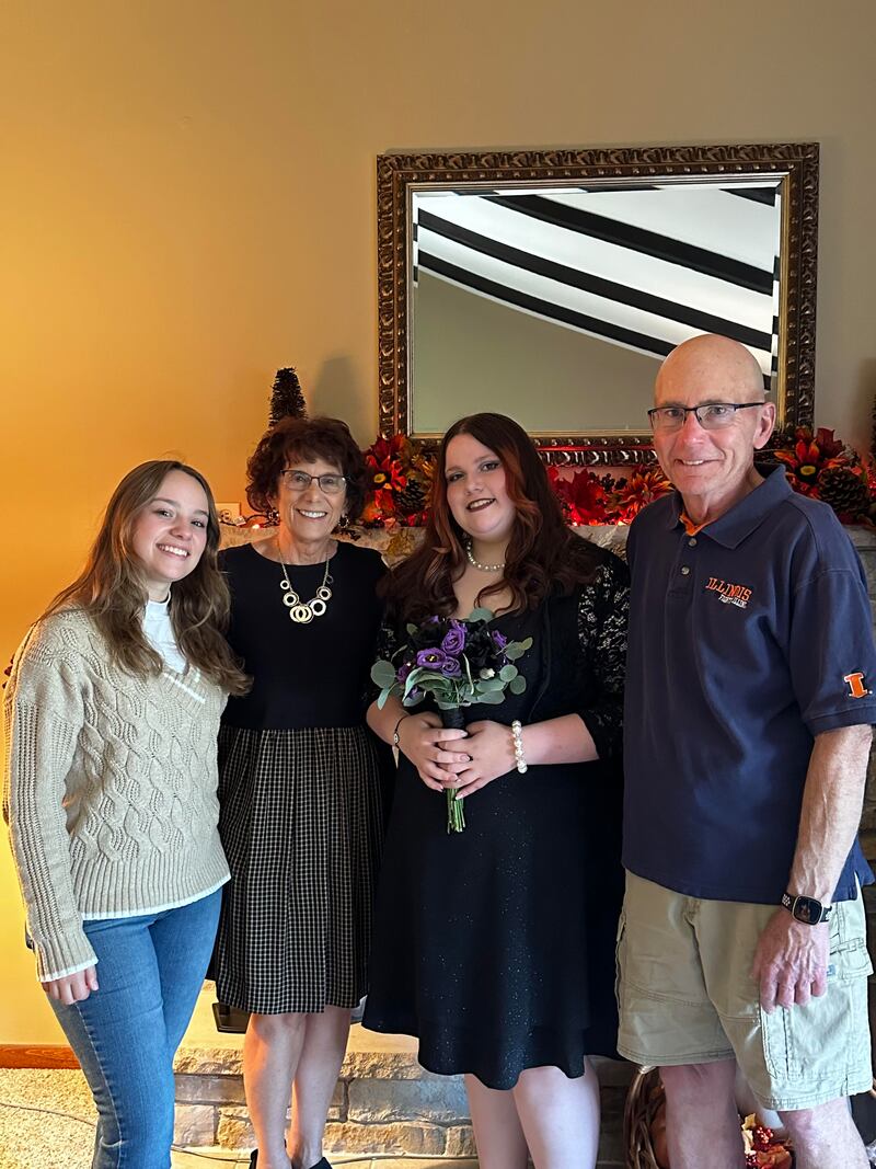 Family is extremely important to Jerry Corcoran (far right), and he treasures the time he and his wife Katherine (second from left) get to spend time with granddaughters Katie (far left) and Emma Hardin (third from left).