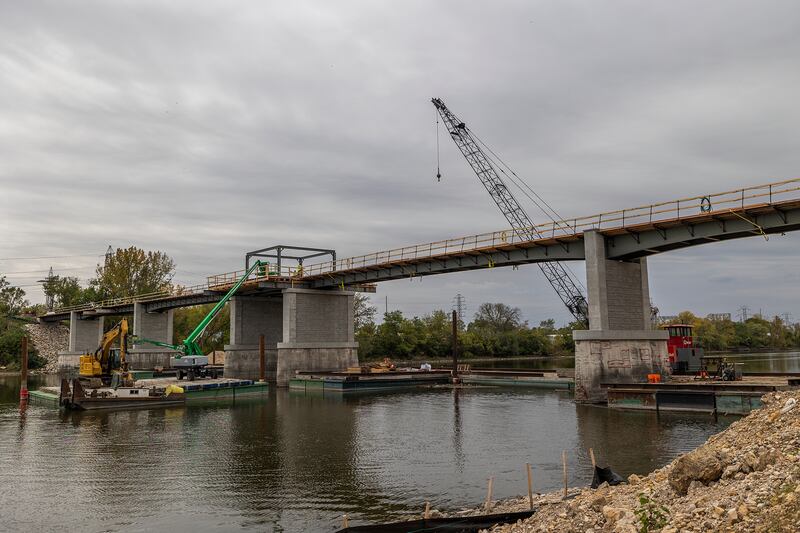Work on the multi-use bridge in Dixon continues Tuesday, Oct. 14, 2025. The city received the Celebrate America federal grant to enhance the bridge over the Fourth of July.