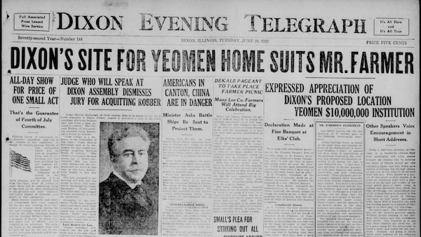 June 20 historical covers: Dixon’s site for Yeomen Home suits Mr. Farmer