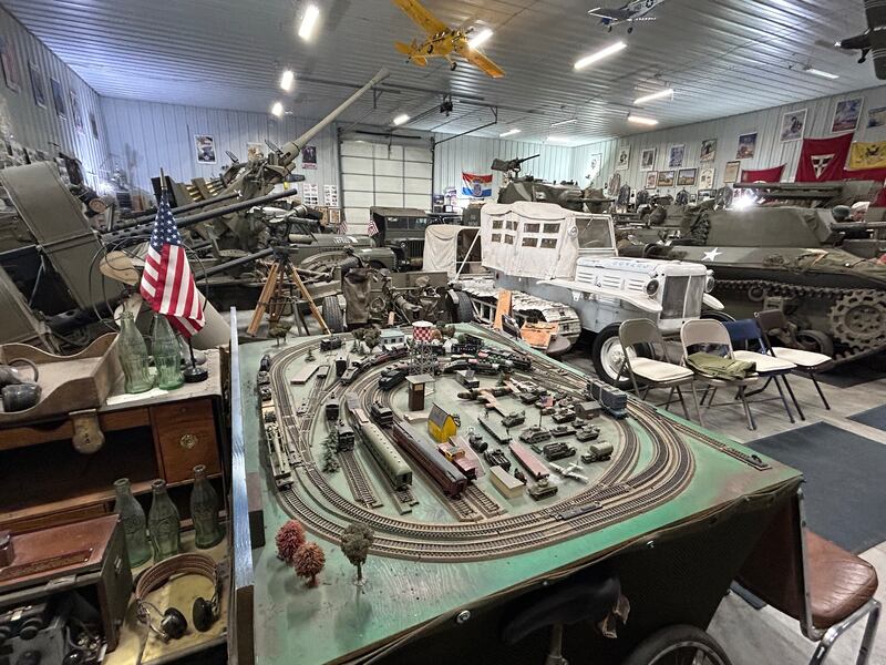 Roberts Armory, a WWII historical museum near Rochelle, has a wide variety of memorabilia on display. The white vehicle shown in the center is a 1944 M7 Allis Chalmers Snow Tractor.