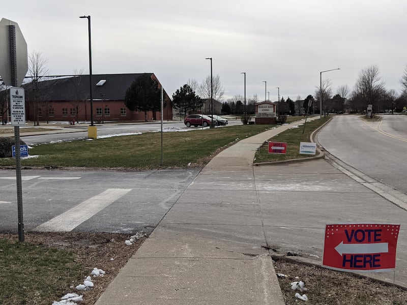 Despite freezing temperatures, close to 8,000 people have turned out to vote so far in Kendall County on Election Day. Charles Reed Elementary School was one of the polling places in the Na-Au-Say Township precinct.