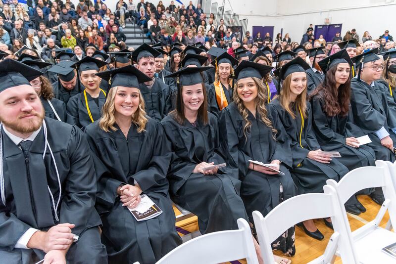 Graduates celebrate their achievements at McHenry County College's Winter Commencement Ceremony on Saturday, Dec. 14, 2024.