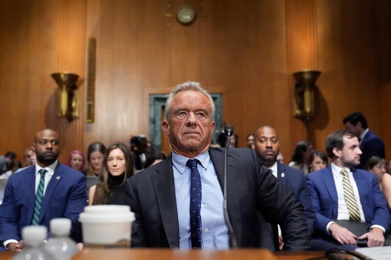 Secretary of Health and Human Services Robert F. Kennedy Jr., appears before the Senate Finance Committee, on Capitol Hill in Washington, Thursday, Sept. 4, 2025. (AP Photo/Mark Schiefelbein)