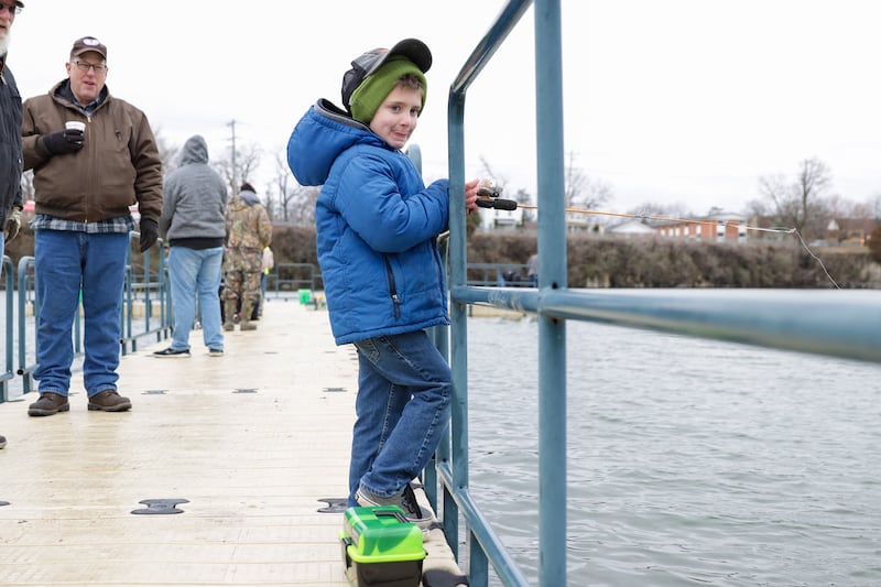 Devin Coyne, 6, of Clifton, casts a line during the Northern Illinois Anglers Association Kids' Fishing Day in 2023.