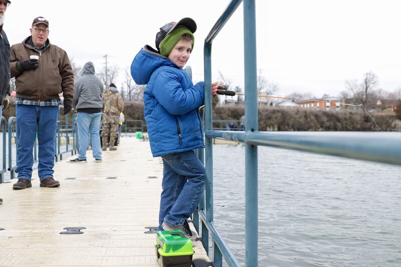 Devin Coyne, 6, of Clifton, casts a line during the Northern Illinois Anglers Association Kids' Fishing Day in 2023.