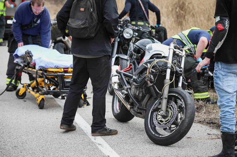 A man was taken to the hospital after an Oakwood Hills motorcycle crash Saturday, March 29, 2025.