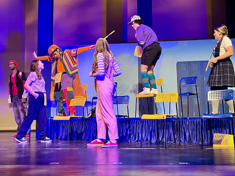 It’s a marvelous memory to win the spelling bee, so who will come out on top? Vying for the title are [front from left]: Logainne, played by Olivia Sage or Olive, portrayed by Bella Bartholomew, or perhaps [row two] Leaf portrayed by Jordan Olson, Chip played by Theo Fritz or Marcy played by Penny D’Arcy. Attend this weekend’s performances of The 25th Annual Putnam County Spelling Bee presented by the Coal CIty Theatre Department to find out. Advanced tickets available at bit.ly/CCTheatreDept