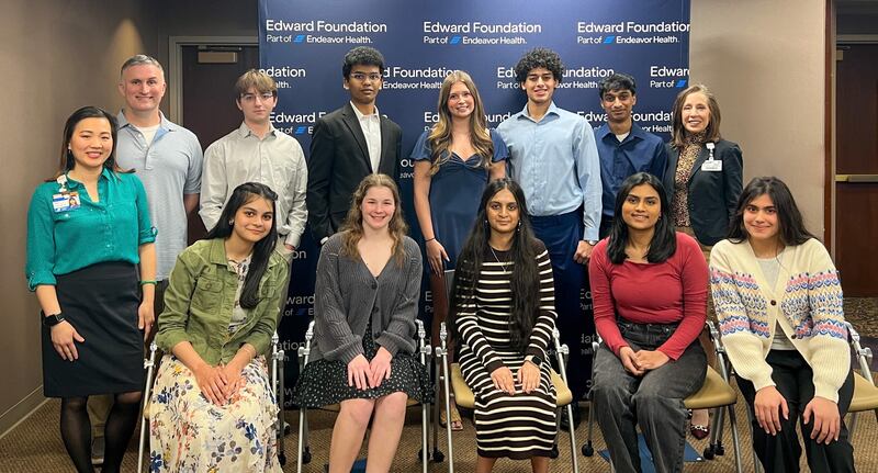 Plainfield North High School seniors Cynthia Carlos, Huda Jaleel and Yunus Khan have been included among the 10 recipients of $2,000 scholarships from Endeavor Health Edward Hospital’s Edward Foundation.