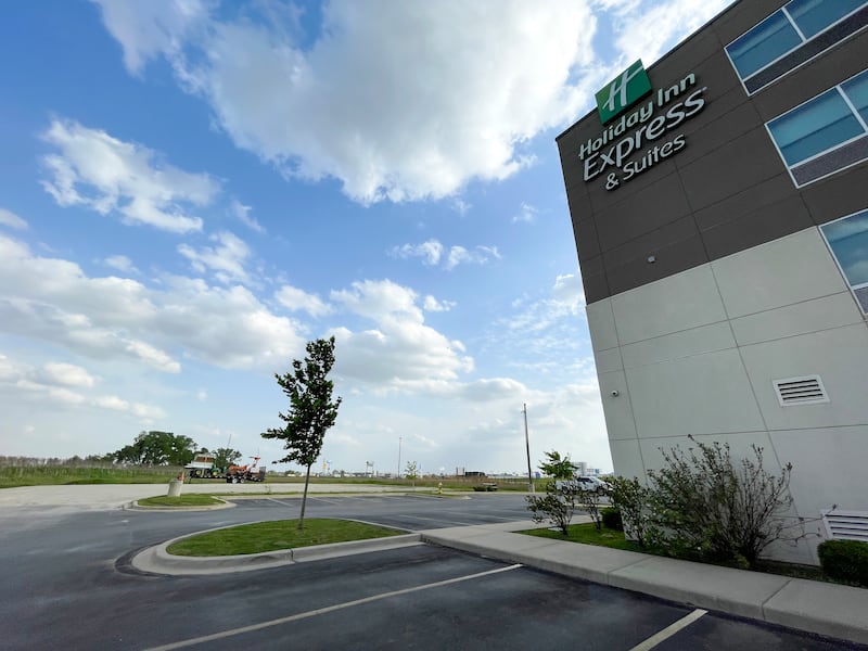 The area immediately south of Bradley’s recently-purchased Northfield Square mall property will be the site of a four-story, 73-suite Staybridge Hotel, which will soon soon begin construction immediately southeast of the Holiday Inn Express.