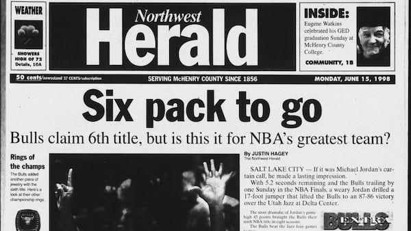Historical covers for June 15: Six pack to go, Bulls win 6th NBA title