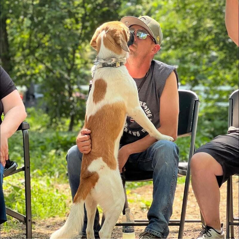 Tim Dippon with his dog, Scotty.