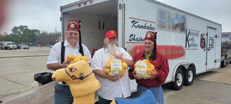 Local Shriners, from left, are L to R: Director Leo Lewis, of Watseka, Vice President Roland Bogie Boguszewski, of Bradley, and Director Alan Nottke, of Bourbonnais.