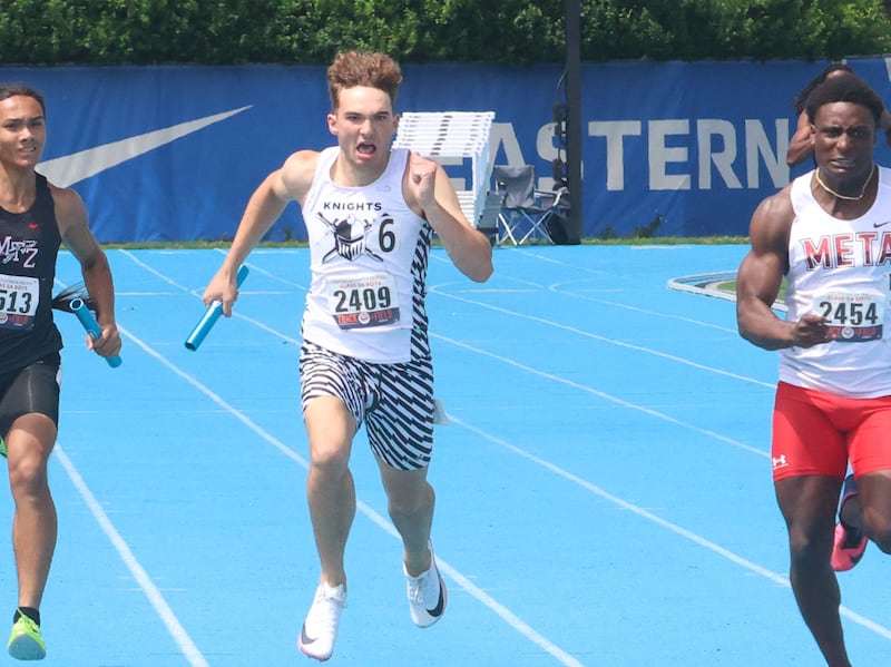 Kaneland's Benjman Karl runs during the IHSA State Track and Field championship on Saturday, May 30, 2026 in Charleston.