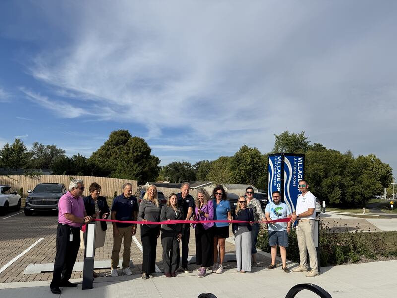 The Village of Channahon and local elected officials gathered Wednesady, Oct. 1 to cut the ribbon on the new I&M Canal Gateway in Channahon.