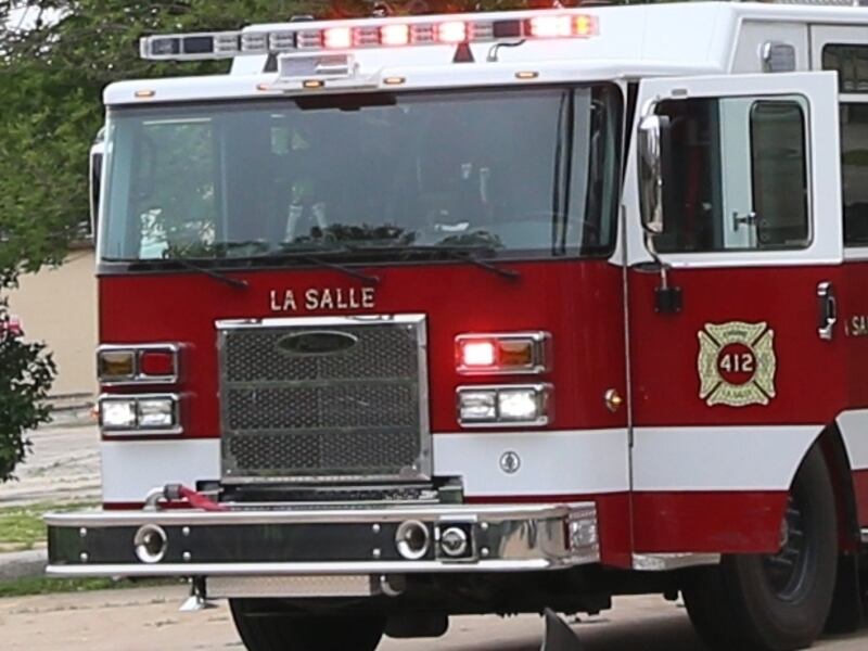 La Salle Fire and EMS responded to a vehicle on its side after police said another vehicle collided with it Friday., May 19, 2023, at the intersection of Hennepin and Second streets in La Salle.