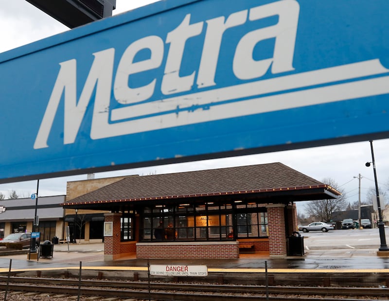 The Crystal Lake Metra station on Tuesday, Feb. 14, 2023, in downtown Crystal Lake.