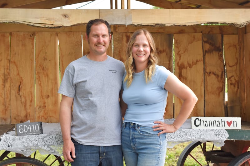 Eli and Aubry White of Blackberry Lane Farmstand in Channahon in June 2025.