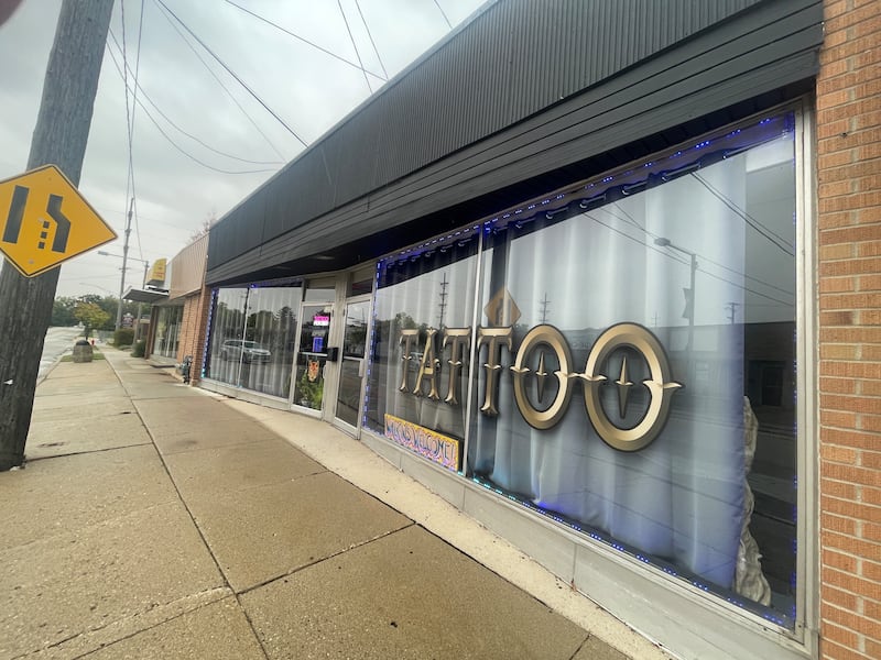 Proton Tattoo is seen on Monday, Oct. 13, 2025, at 120 S. Fourth Street in DeKalb.