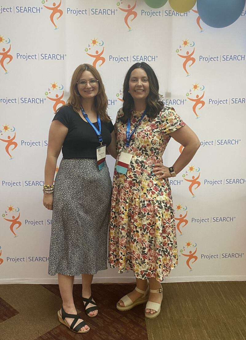 Plainfield Academy teacher Megan Kobliska (right) attended the 2024 Project SEARCH National Convention in Albuquerque, New Mexico, thanks to a Professional Development Grant from the Plainfield School District Foundation for Excellence.