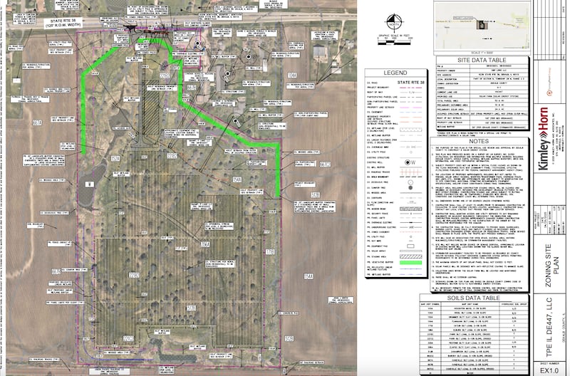 The project plan for a 4.5-megawatt commercial solar energy system, to be developed by Turning Point Energy on a former golf course in DeKalb Township, was included in DeKalb County Board documents for September 2025.