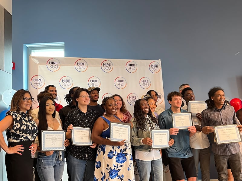 Graduates of the Illinois Works Pre-Apprenticeship Program in Will County on Wednesday, Aug. 13, 2025, at the Will County Courthouse in Joliet.