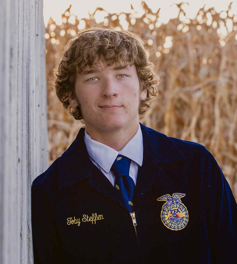 Toby Steffen was selected as the District 2 Winner by a committee of agriculture industry representatives and teachers knowledgeable in this work-based area.P