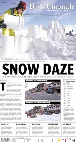 “Snow Daze,” “Flakes of Wrath” and more historic covers of the 2011 Groundhog Day blizzard