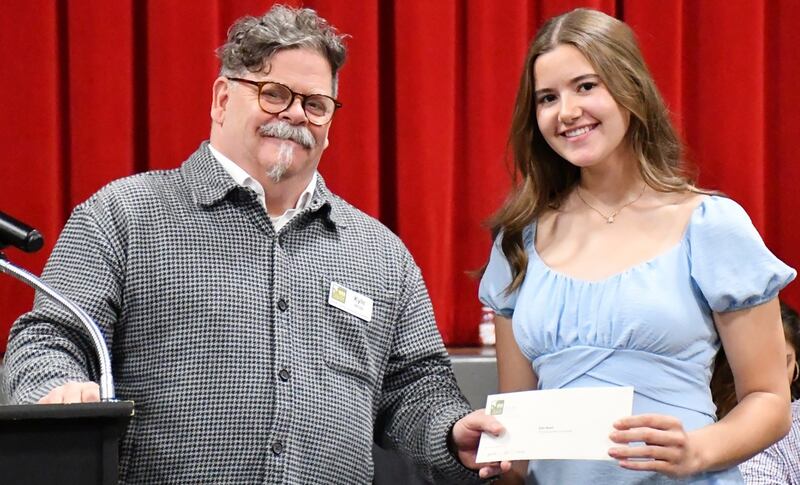 (Left to right); Youth Engaged in Philanthropy manager Kyle White and Ellie Bend