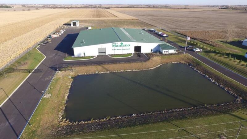 The Manteno Public Works building is on North Maple Street adjacent to Legacy Park.