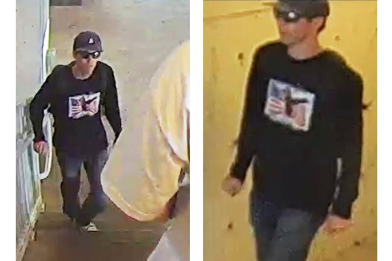 This undated combination of images provided provided by the Federal Bureau of Investigation shows a person of interest in connection with the fatal shooting of Charlie Kirk at Utah Valley University on Wednesday, Sept. 10, 2025, in Orem, Utah. (Federal Bureau of Investigation via AP)