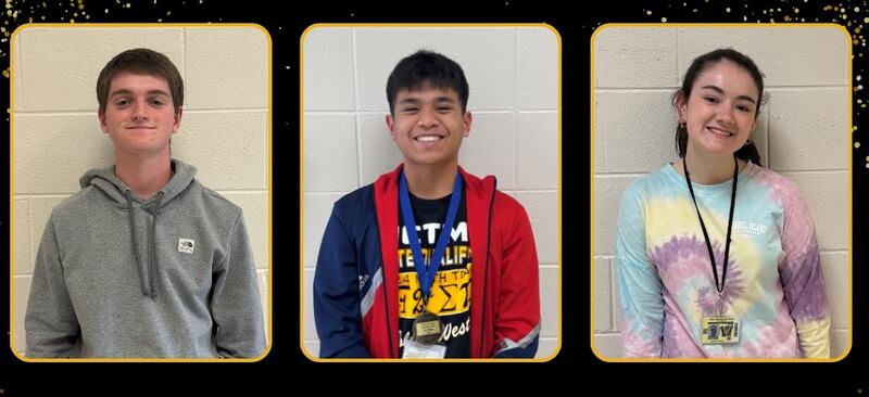 Members of the Joliet West High School math team who qualified for the state competition on April 26, 2025 are
Noah Tarver, Zeb Zamoras and Cathryn Governale.