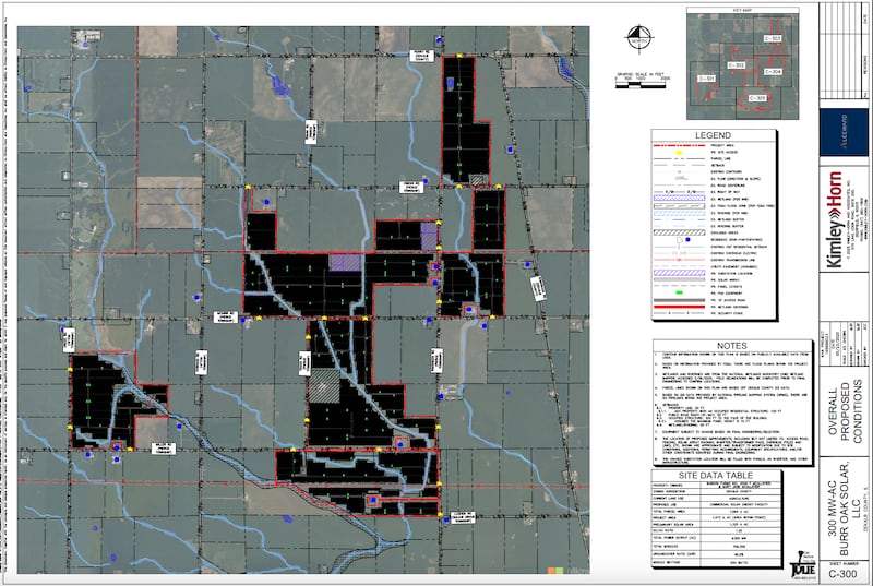 The project plan for a proposed 300 megawatt commercial solar energy system that could be created on nearly 2,000 acres in DeKalb County.