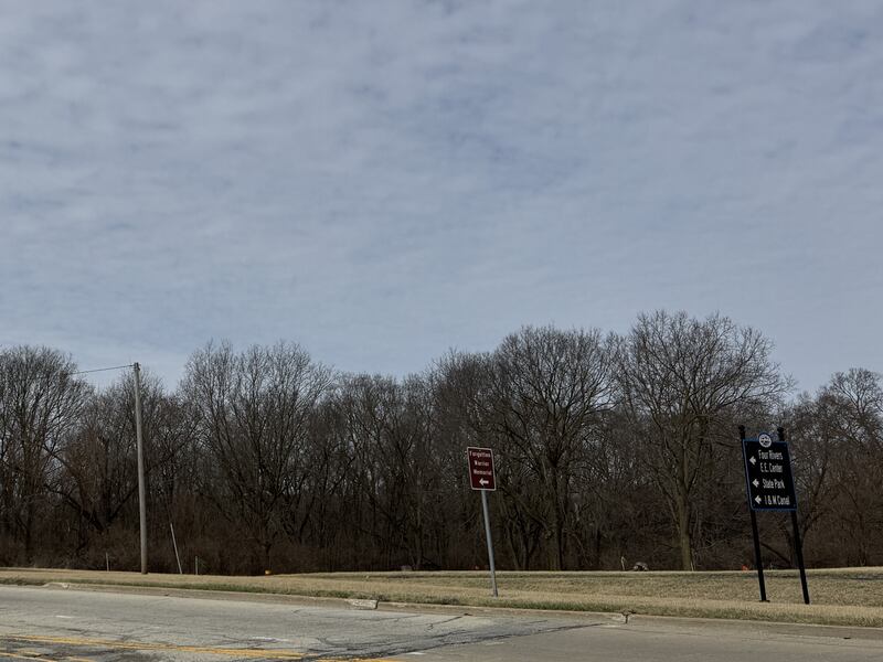 The empty lot that will soon be the I&M Canal Gateway in Channahon on Tuesday, March 18, 2025.