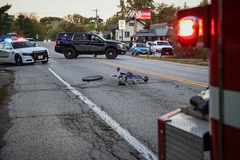 A man riding a bike was airlifted after colliding with a sedan near Cary Oct. 7, 2025.