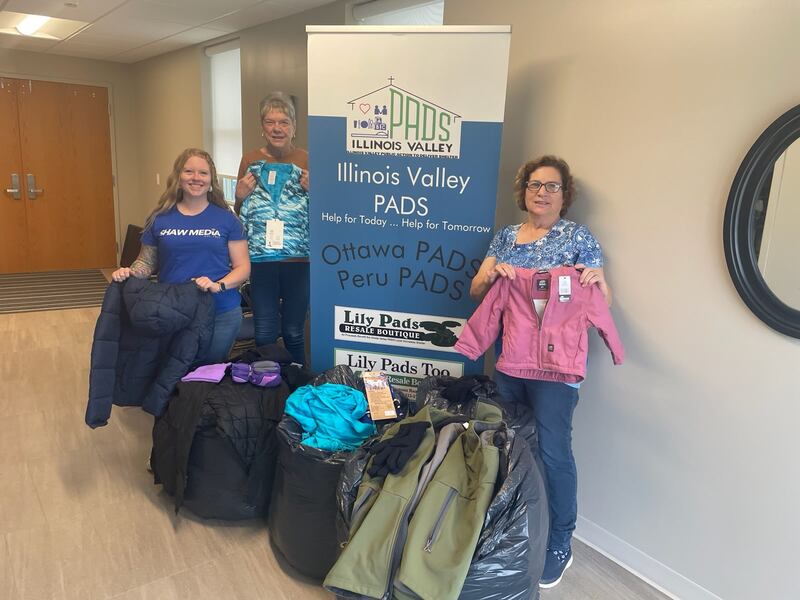 Coats were delivered from the Coats for Kids drive to the Illinois Valley Public Action to Deliver Shelter.