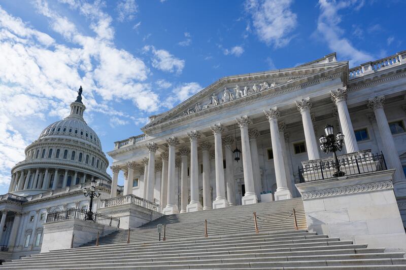 The U.S. Capitol, Friday, Nov. 14, 2025, in Washington. (AP Photo/Mariam Zuhaib)