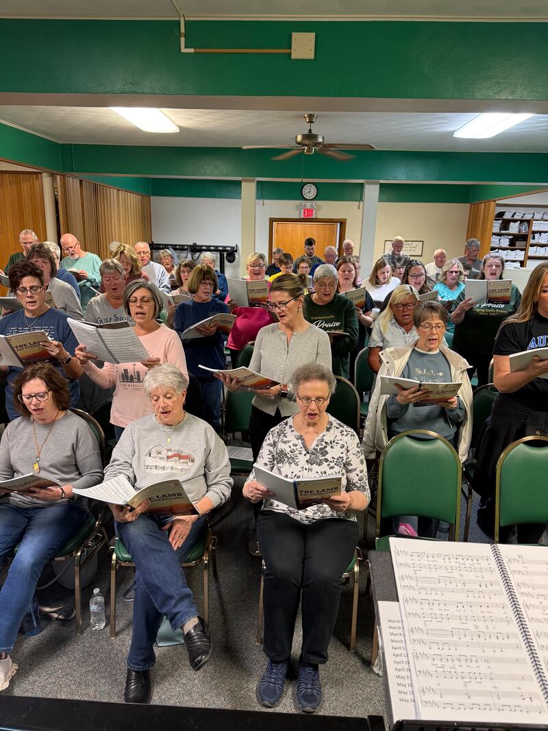 The Emmanuel Church-Morrison’s “Voices of Praise” practices for its upcoming Easter cantata that will be performed March 27-29.