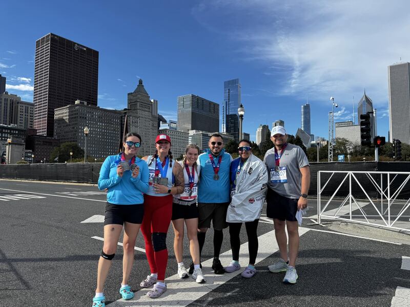 The members of the Minooka Police Department who ran the Chicago Marathon on Sunday, Oct. 12, 2025.