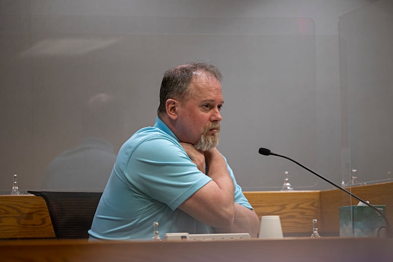 Doug Strehlow takes the stand during his sentencing hearing Monday, Sept. 25, 2023 in Whiteside County court.