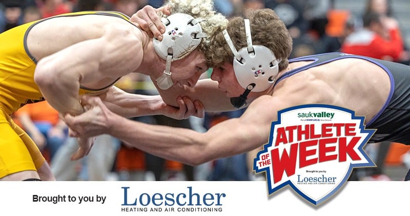 Dixon sophomore wrestler Charlie Connors is the Sauk Valley Athlete of the Week, presented by Loescher Heating and Air Conditioning. He was the state runner-up at 144 pounds.