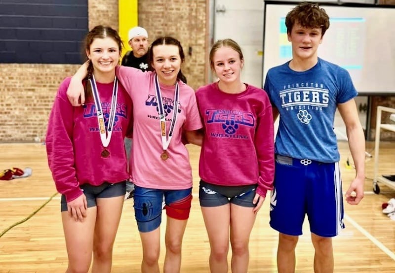 Princeton High School's Jadeyn Klingenberg (120), Rylee Backes (100), Abby Harris (110) and Corbin Brown (132) all qualified for the IHSA F/S State Tournament this weekend in Springfield.