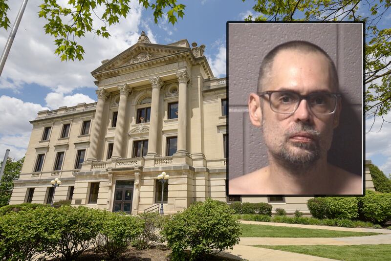 Michael A. Cohen, 48, of Sycamore, was arrested on July 1, 2025, and charged with felony aggravated domestic battery, aggravated battery, and two counts of misdemeanor domestic battery, DeKalb County court records show. (Inset photo provided by DeKalb County Jail)