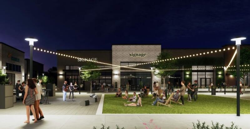 A rendering of the Fox Haven Square development on the east side of St. Charles. The entertainment site opening later this Spring will offer restaurants, shopping, fitness, live events and music, even a pickleball complex.