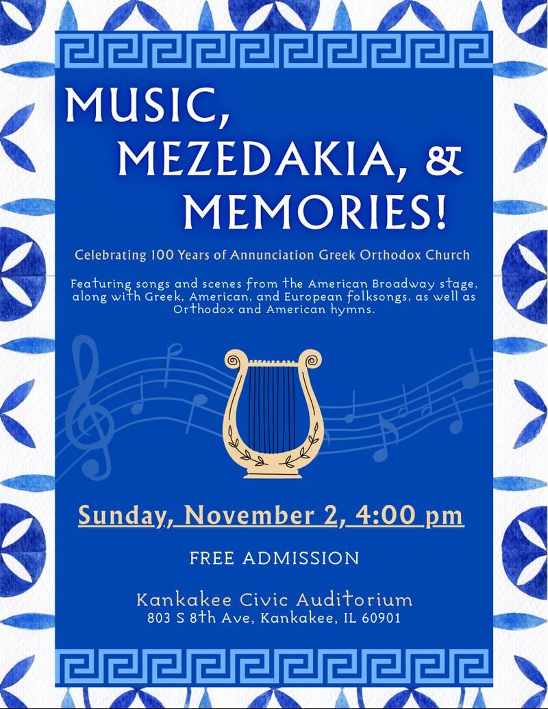 Annunciation Greek Orthodox Church in Kankakee will celebrate its 100th anniversary with a week of events.