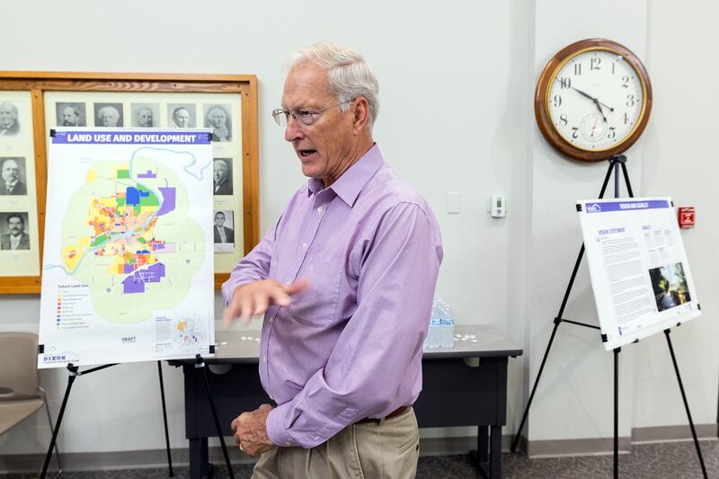 Dixon Mayor Glen Hughes speaks about the unveiling of comprehensive plan results Thursday, Aug. 28, 2025, at Dixon City Hall.