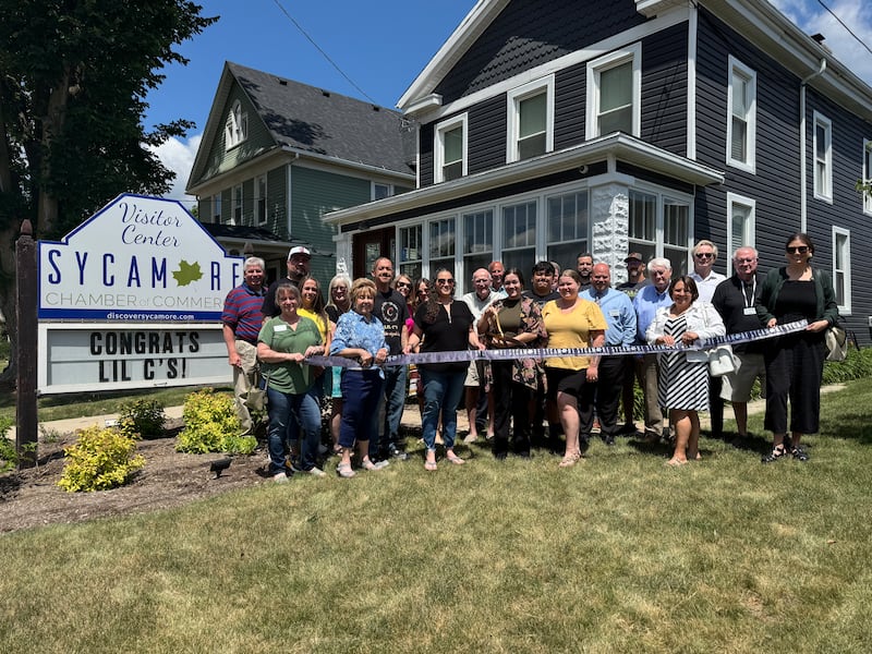 The Sycamore Chamber of Commerce welcoming Lil’ C’s Mini-Cheesecakes