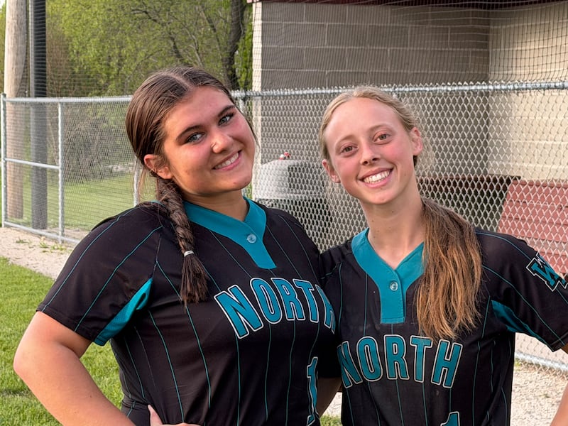 Kylee Nicholson, left, and Allyson Schaid, Woodstock North